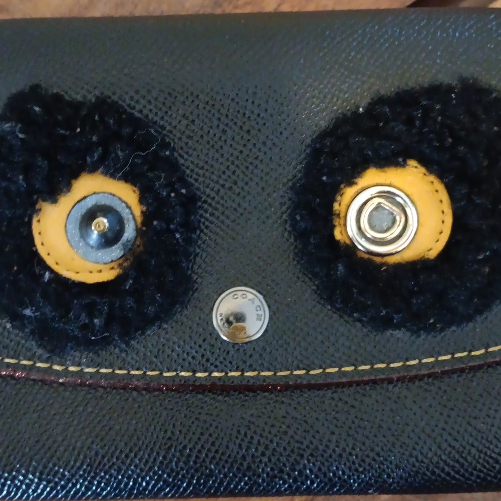 Coach Black Bear Fuzz Slim Envelope Wallet - Picture 2 of 14